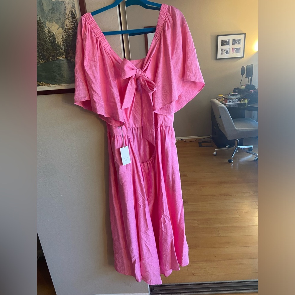Pink tie back dress - 1x - a new day